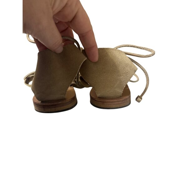 Álvaro González Womens Handmade Leather Gladiator Sandals Size 9.5 Beige/Brown I - Picture 4 of 8